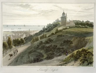 Lowestoft, Suffolk, från "A Voyage Around Great Britain Undertaken between the Years 1814 and 1825" (akvatint)
